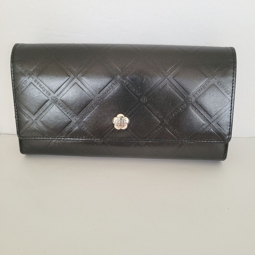 Clathas Flower Wallet Clutch Black Organizer 8x4 Large Envelope Designer Clutch‎